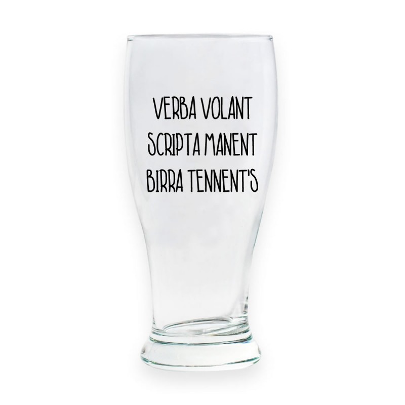 Bicchiere da birra &quot;VERBA VOLANT SCRIPTA MANENT BIRRA TENNENT&#039;S&quot;