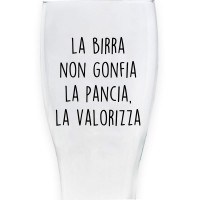 Bicchiere da birra "LA BIRRA NON GONFIA LA PANCIA, LA VALORIZZA"